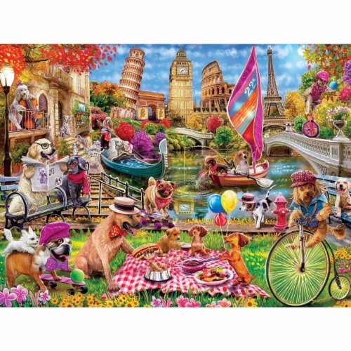 MasterPieces® Medley™ Puzzles Collection Dog Gone Days EZ Grip™ Jigsaw Puzzle Perspective: back