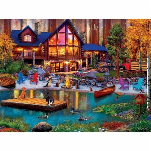 MasterPieces 750 Piece Jigsaw Puzzle - Cabin in The Cove - 18 x24 Perspective: back