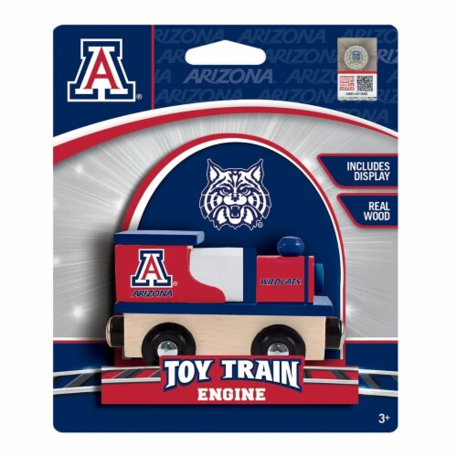 MasterPieces Officially Licensed NCAA Arizona Wildcats Wooden Toy Train Engine For Kids Perspective: back