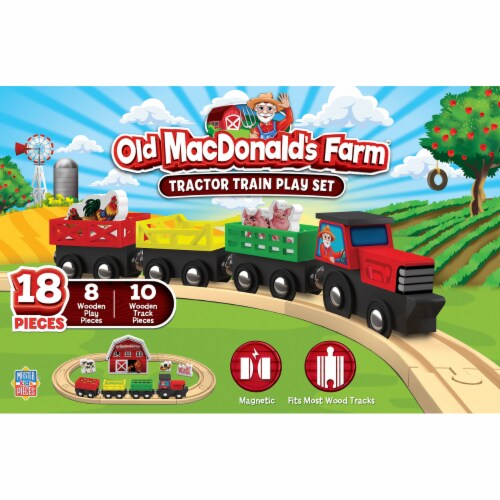 MasterPieces Wood Train Sets Old MacDonald 18 Piece Train Set, 18pcs Kroger