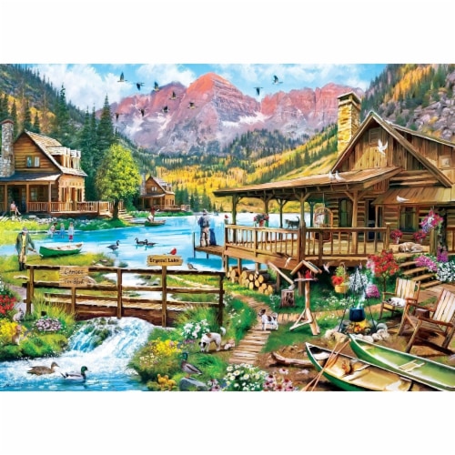 Masterpieces Art Gallery - Canoes For Rent 1000 Piece Jigsaw Puzzle Perspective: back