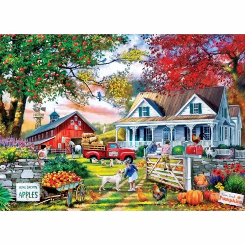 MasterPieces 1000 Piece Jigsaw Puzzle For Adults, Family, Or Kids - Apple Tree Farm - Perspective: back
