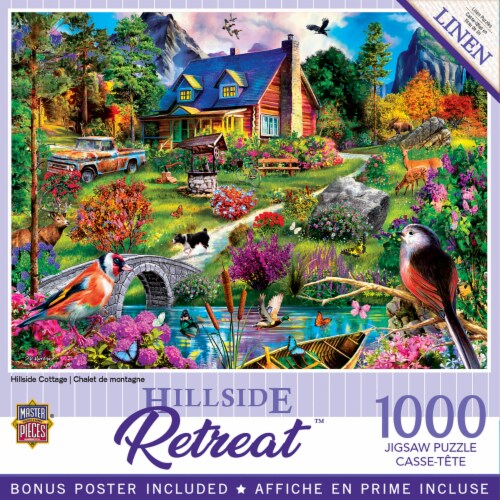 Masterpieces Tranquility - Hillside Cottage Jigsaw Puzzle Perspective: back