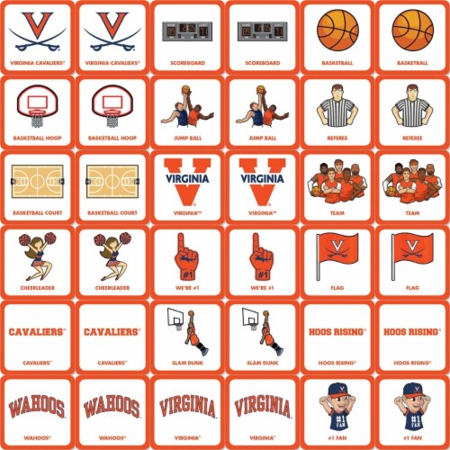 MasterPieces Sports Games - Virginia Cavaliers NCAA Matching Game - Game for Kids and Family Perspective: back