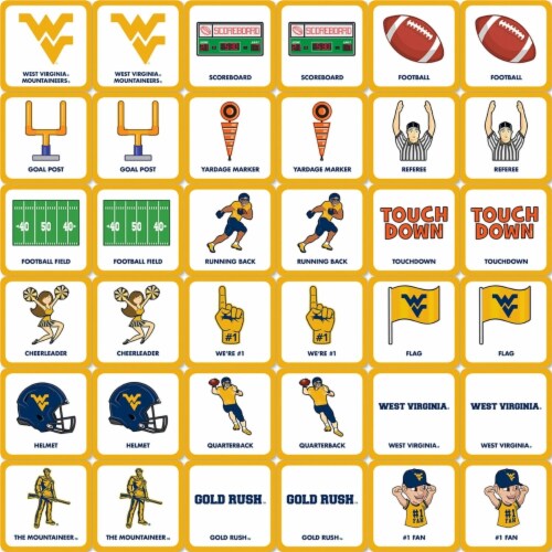 MasterPieces NCAA West Virginia Matching Game Perspective: back