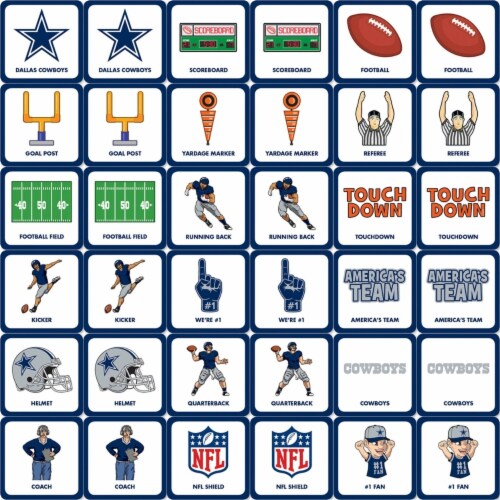 Dallas Cowboys Matching Game Perspective: back