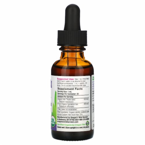 Oregon's Wild Harvest® Milk Thistle Dandelion Extract Perspective: back