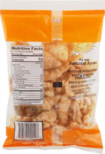 Suncrest Farms Bar-B-Q Fried Pork Skins Perspective: back