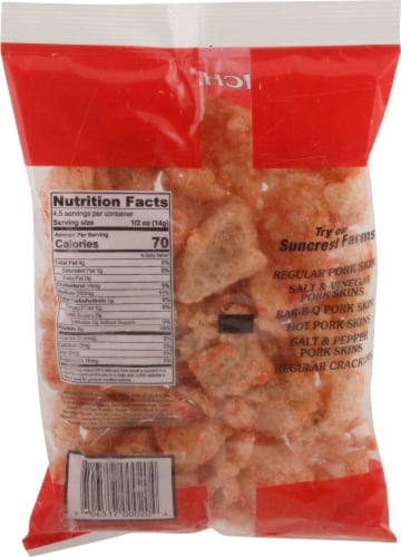 Suncrest Farms Hot Fried Pork Skins Perspective: back