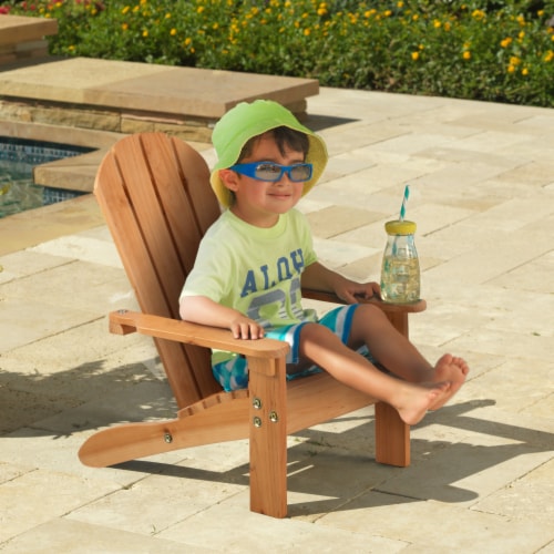 KidKraft Kids Outdoor Adirondack Chair - Honey Perspective: back