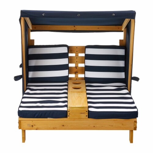 KidKraft Wooden Double Chaise Lounge for Kids Ages 3 to 8 Navy and White 1 Piece Harris Teeter