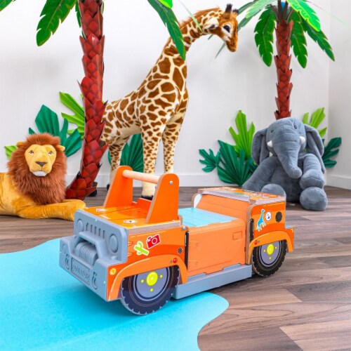 KidKraft Safari 2 In 1 Ride and Play with EZ Kraft 9 Piece Assembly, Kids 3 to 5 Perspective: back