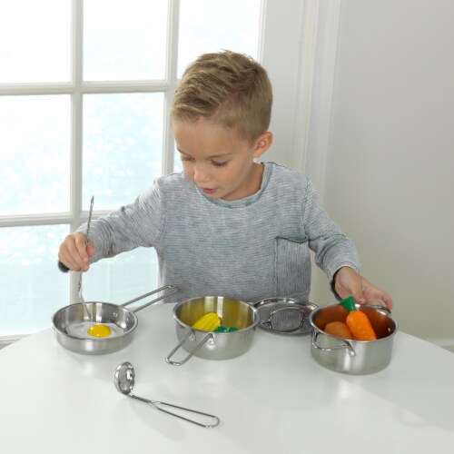 KidKraft Deluxe Cookware Set with Food Perspective: back