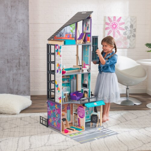 KidKraft Bianca City Life Dollhouse with EZ Kraft Assembly™ Perspective: back