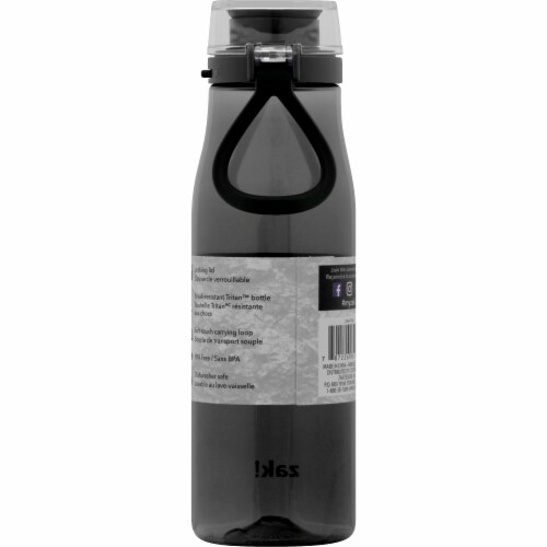 Zak! Designs Charcoal Leak-Proof Water Bottle Perspective: back