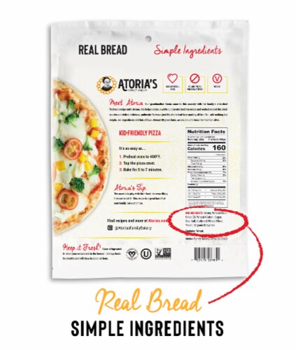 Traditional Personal Pizza Crusts 4-Packs of 6 Pizza Crusts (24 Pizza Crusts) Perspective: back