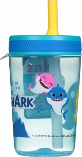 Zak! Designs Baby Shark Leak-Proof Tumbler with Flexible Straw, 15