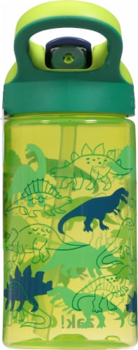 Dino Camo Kids Stainless Steel Leak Proof Water Bottle with Push Button Lid  and Spout - 14 Ounces —