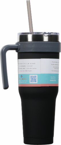 Zak! Designs Stainless Steel Double Wall Waverly Tumbler - Ebony Black Perspective: back