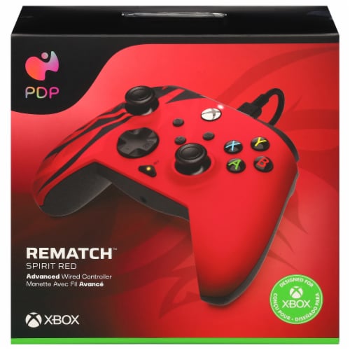 PDP REMATCH™ Advanced Wired Controller: Spirit Red For Xbox Series X|S Xbox One & Windows 10/11 PC Perspective: back