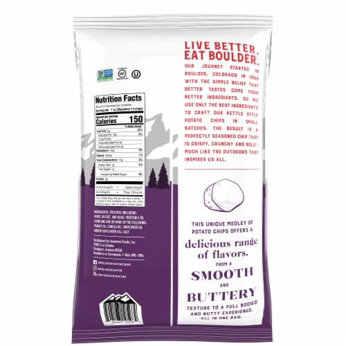 Boulder Canyon Gourmet Medley Kettle Style Potato Chips Perspective: back