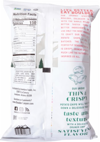 Boulder Canyon® Jalapeno Thin & Crispy Potato Chips Perspective: back