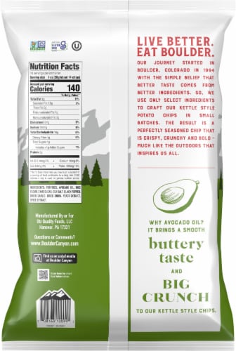 Boulder Canyon® Avocado Oil Sea Salt and Cracked Pepper Kettle Potato Chips Perspective: back
