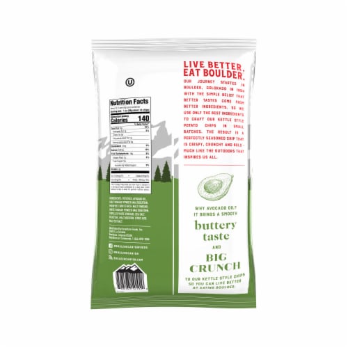 Boulder Canyon® Avocado Oil Malt Vinegar and Sea Salt Kettle Potato Chips Perspective: back