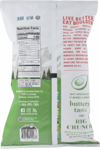 Boulder Canyon® Avocado Oil Sea Salt and Cracked Pepper Canyon Cut Potato Chips Perspective: back