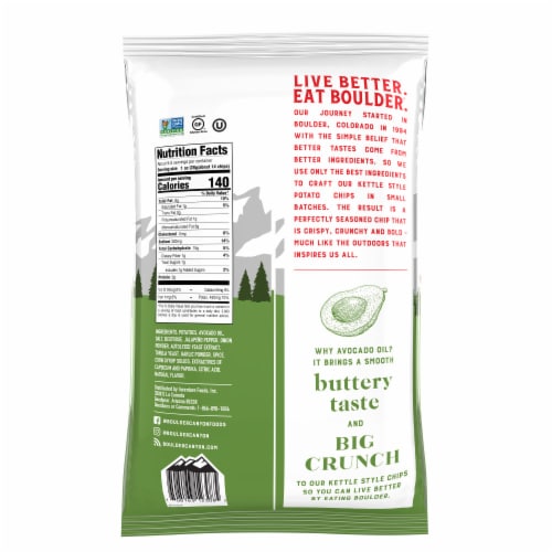 Boulder Canyon® Avocado Oil Jalapeno Canyon Cut Kettle Potato Chips Perspective: back