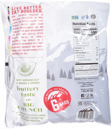 Boulder Canyon® Avocado Oil Classic Sea Salt Kettle Potato Chips Multipack Perspective: back