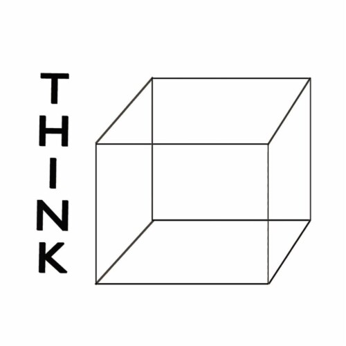 VWAQ Think Outside the Box Creative Vinyl Wall Art Decal Perspective: back