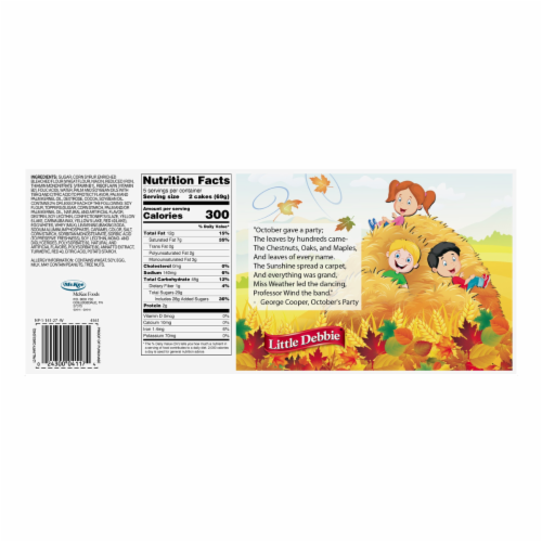 Little Debbie Fall Party Cakes, Chocolate, 4 Boxes, 20 Twin Wrapped Cakes Perspective: back