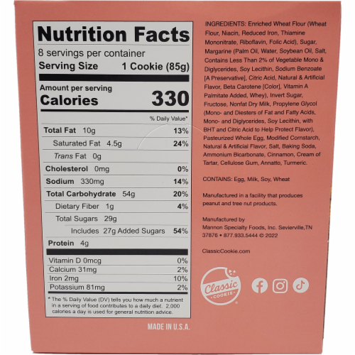 Classic Cookie Soft Baked Snickerdoodle Cookies, 4 Boxes, 32 Individually Wrapped Cookies Perspective: back