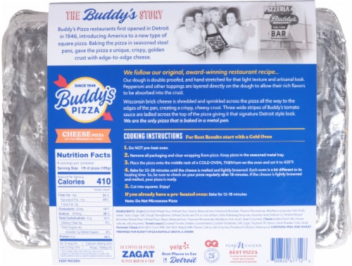 Buddy's Original Detroit Style Cheese Frozen Pan Pizza Perspective: back
