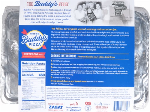 Buddy's Original Detriot Style Pepperoni Pizza Perspective: back