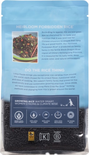 Lotus Foods Organic Forbidden Rice Perspective: back