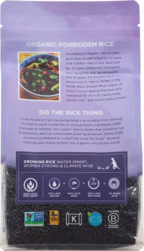Lotus Foods Organic Forbidden Rice Perspective: back