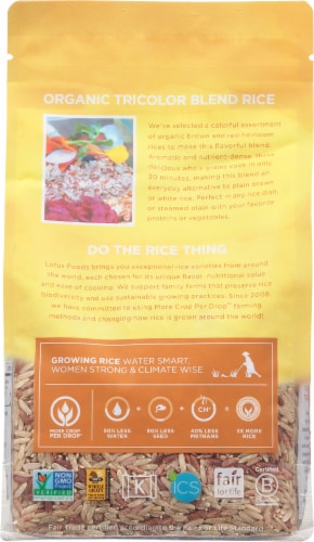 Lotus Foods Organic Tricolor Blend Rice Perspective: back