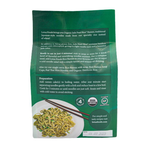 Lotus Foods Jade Pearl Rice™ Ramen Perspective: back