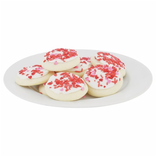 Lofthouse Valentine's Day White Frosted Sugar Cookies Perspective: back