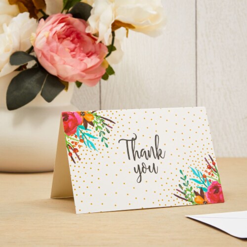 Thank You Cards Floral Flower Greeting Notes 48 Assorted Bulk Box 6 De 