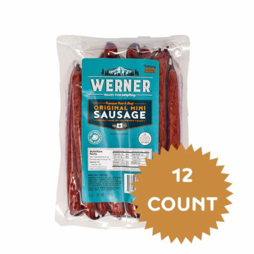 Werner Mini Original Sausage Sticks - 3 Packs (Pack of 36) Perspective: back