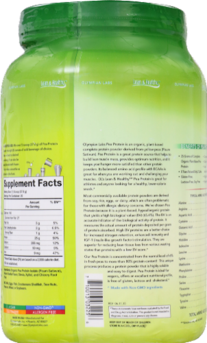 Olympian Labs Vanilla Pea Protein Perspective: back