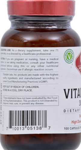 Olympian Labs Vitamin D3 Capsules 3000 IU 100 Count Perspective: back