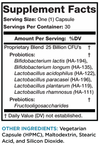 Lean & Pure Prebiotic & Probiotic Dietary Supplement Perspective: back