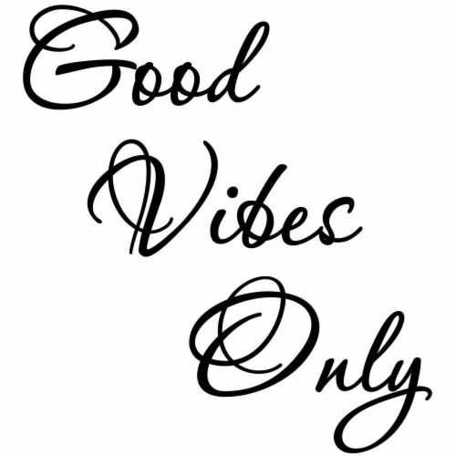 VWAQ Good Vibes Only Wall Quotes Decal Perspective: back