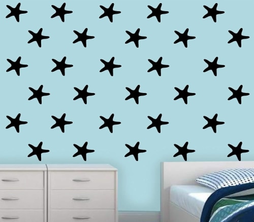 VWAQ Sea Star Wall Art Beach Decor - Starfish Nautical Wall Decal - Seastar - 30 Pack Perspective: back