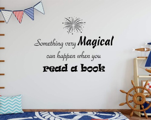 VWAQ Something Very Magical Can Happen When You Read A Book Classroom Reading Wall Decals Perspective: back