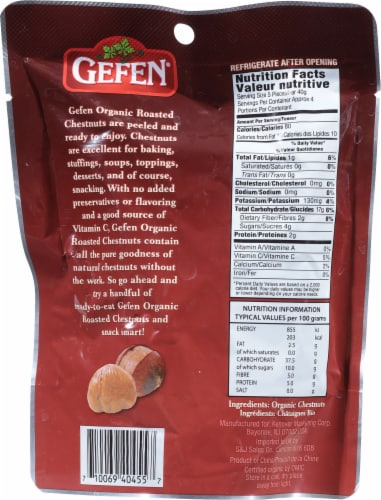 Gefen Whole Roasted & Peeled Chestnuts Perspective: back